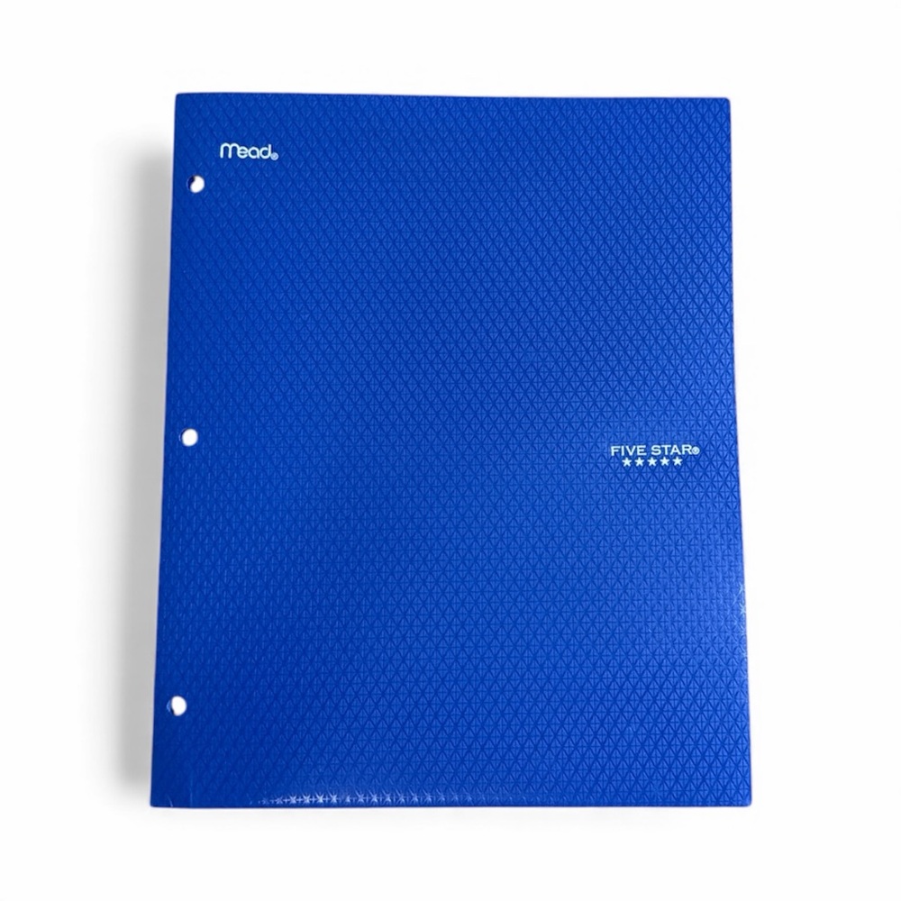 Mead Five Star Heavy-Duty 4-Pocket Poly Folder with Prongs - Blue